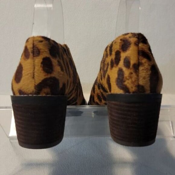 ZODIAC MADDIE SHOOTIES GENUINE CALF HAIR HALF D'ORSAY BOOTIE IN BROWN & TAN - Picture 4 of 9